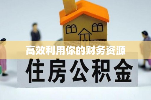 崇礼高效利用你的财务资源